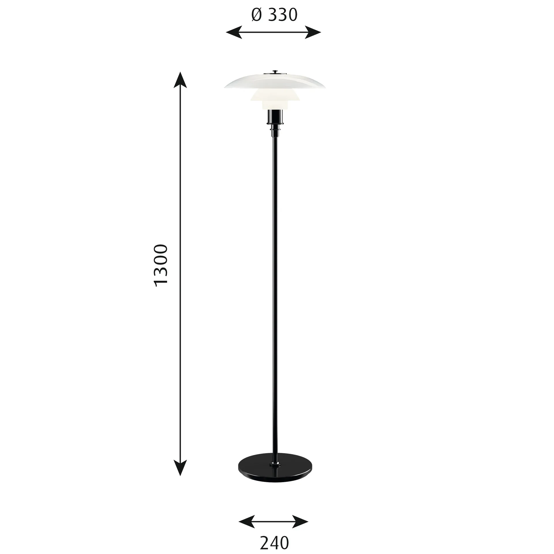 PH 3½-2½ floor lamp, Black Louis Poulsen