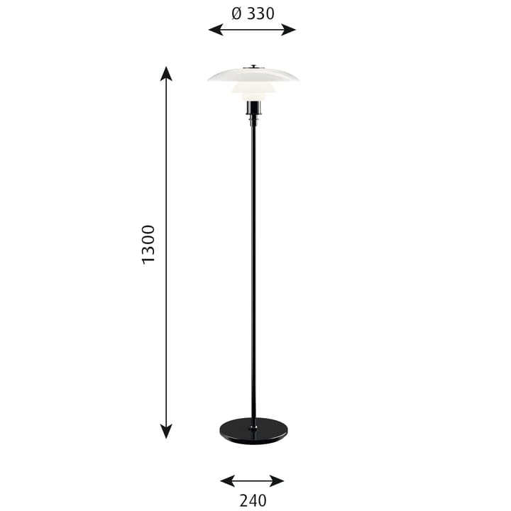 PH 3½-2½ floor lamp - Black - Louis Poulsen