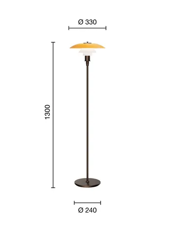 PH 3½-2½ floor lamp Centenary Edition - Amber-opal white - Louis Poulsen
