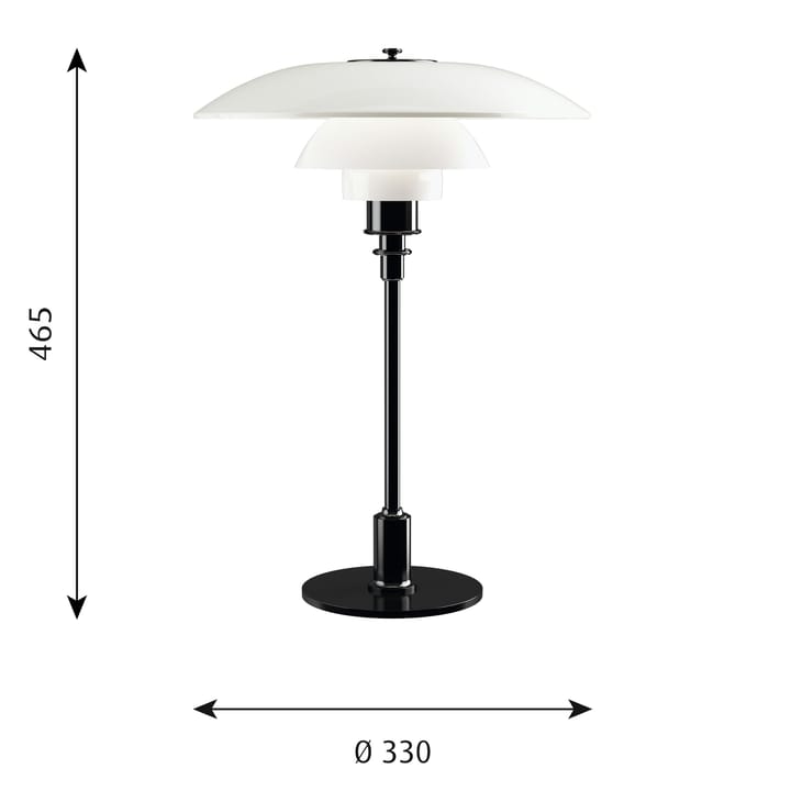 PH 3½-2½ opalglass table lamp - Black - Louis Poulsen