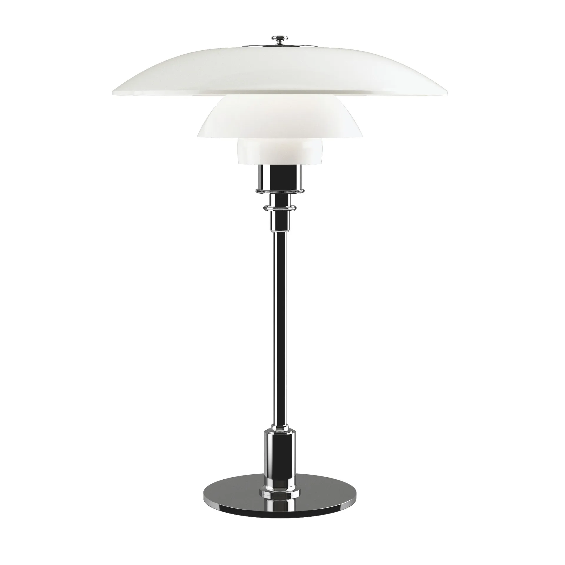 PH 3½-2½ opalglass table lamp, Chome Louis Poulsen