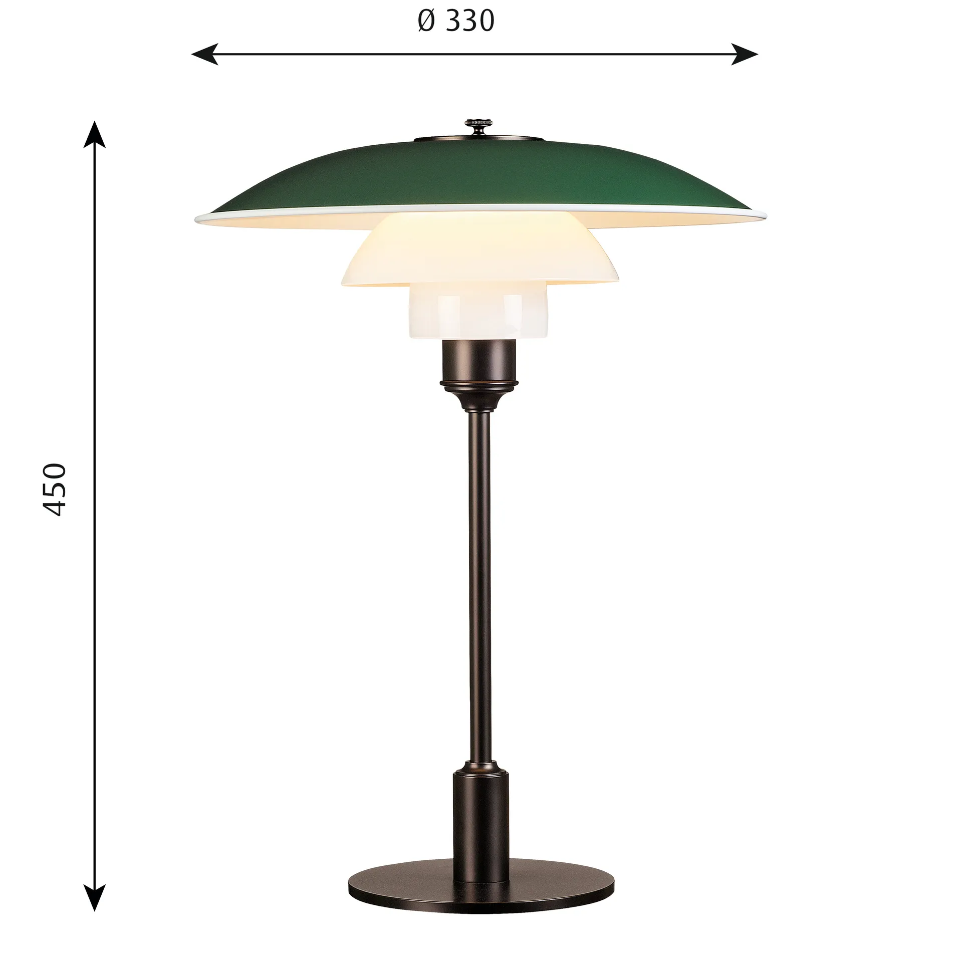 PH 3½-2½ table lamp, Green Louis Poulsen
