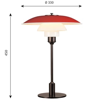 PH 3½-2½ table lamp - Red - Louis Poulsen