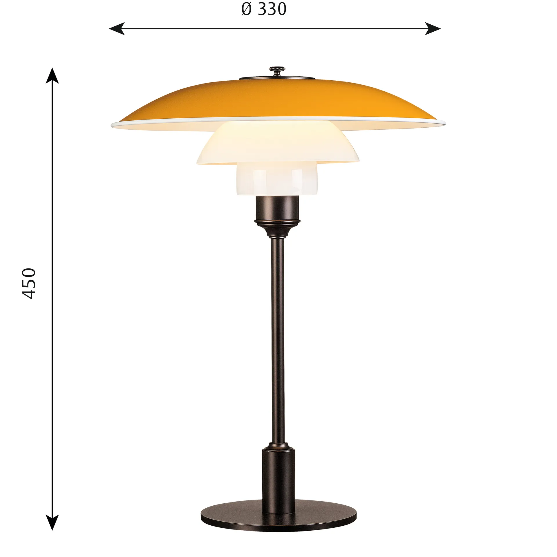PH 3½-2½ table lamp, Yellow Louis Poulsen