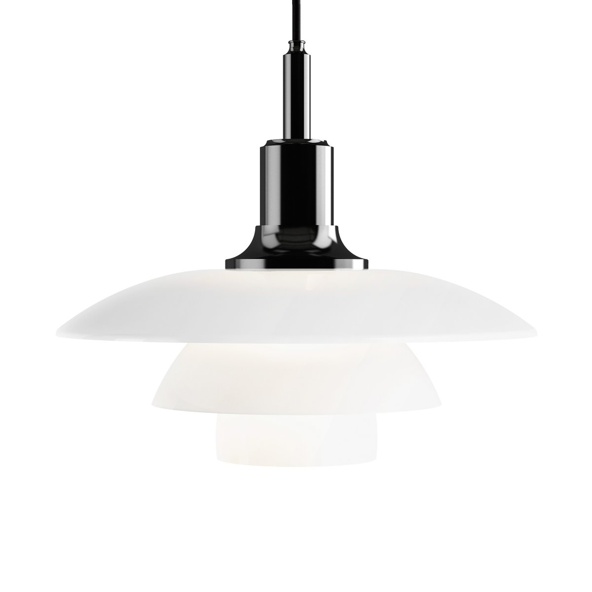 Louis Poulsen PH 3½-3 opalglass pendant lamp Black | Scandinavian Design | Pendant lamps | Black