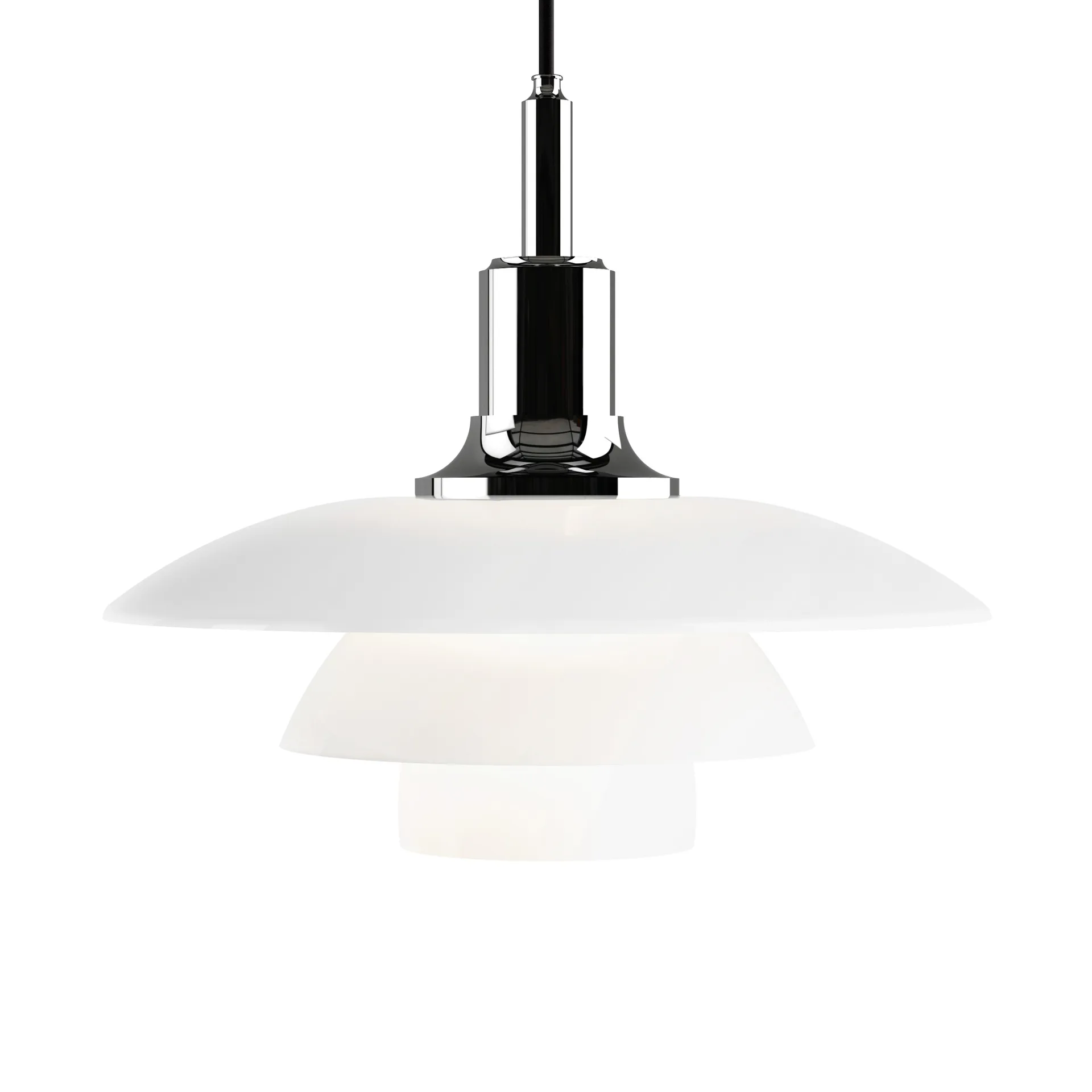 PH 3½-3 opalglass pendant lamp, Chome Louis Poulsen