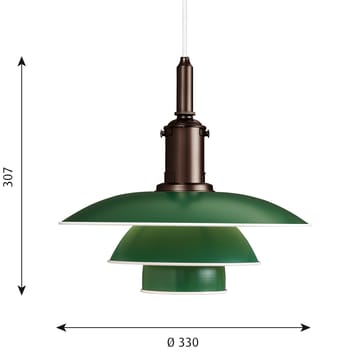 PH 3½-3 pendant lamp - Green - Louis Poulsen