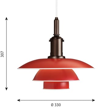 PH 3½-3 pendant lamp - Red - Louis Poulsen