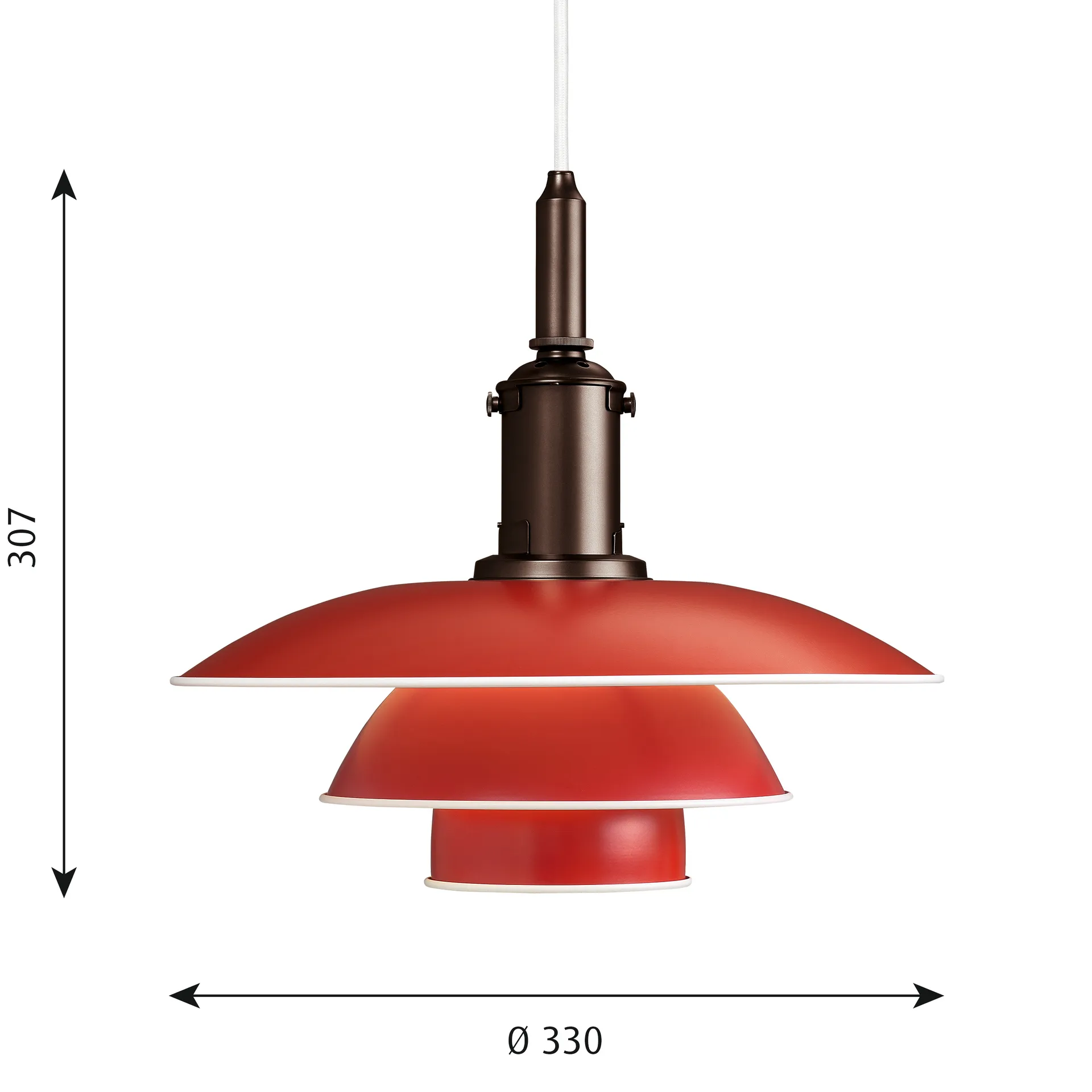 PH 3½-3 pendant lamp, Red Louis Poulsen