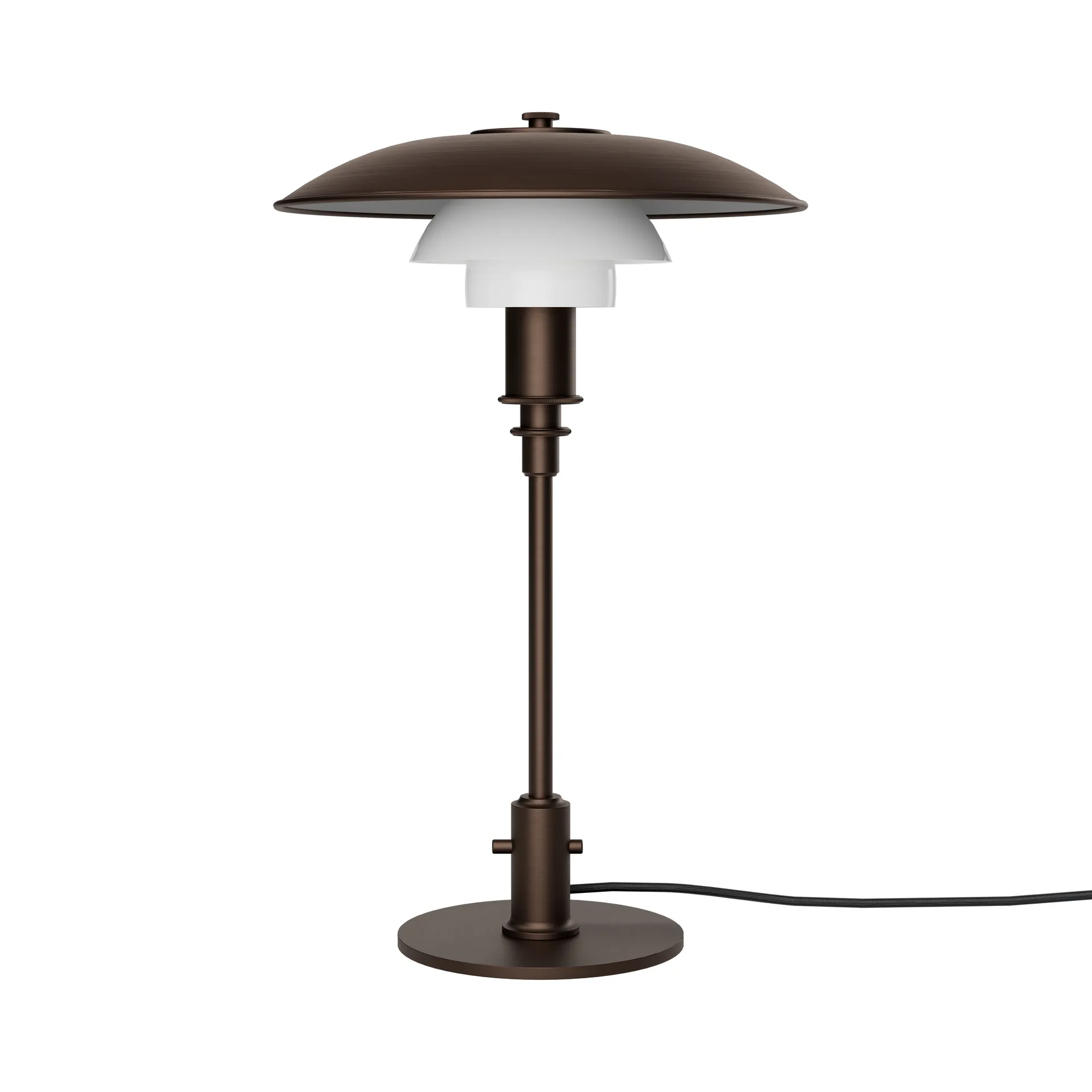 PH 3/2 Luna table lamp, Aged brass-opal glass Louis Poulsen
