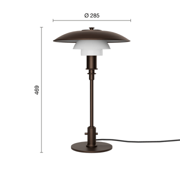 PH 3/2 Luna table lamp - Aged brass-opal glass - Louis Poulsen