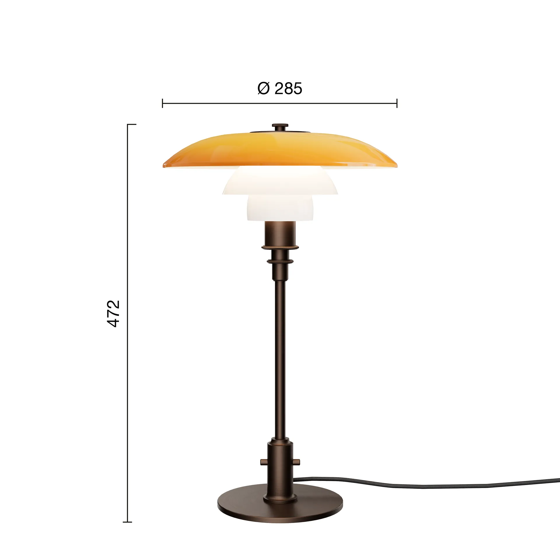 PH 3/2 table lamp Centenary Edition, Amber-opal white Louis Poulsen