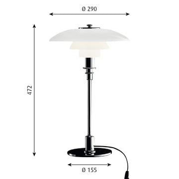 PH 3/2 table lamp - Chome - Louis Poulsen