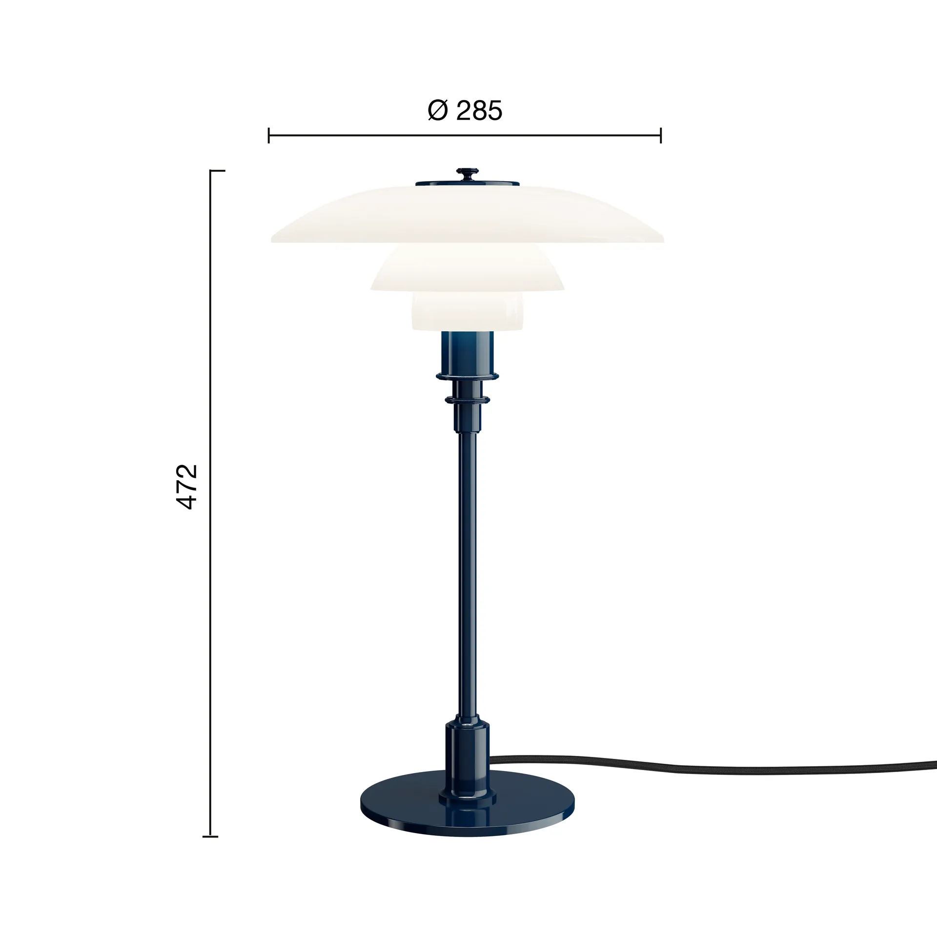 PH 3/2 table lamp, Glossy deep blue Louis Poulsen