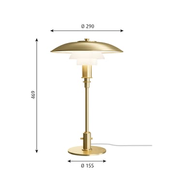 PH 3/2 table lamp Limited Edition - Brass-opal glass - Louis Poulsen