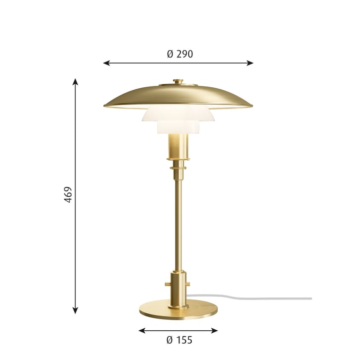 PH 3/2 table lamp Limited Edition, Brass-opal glass Louis Poulsen
