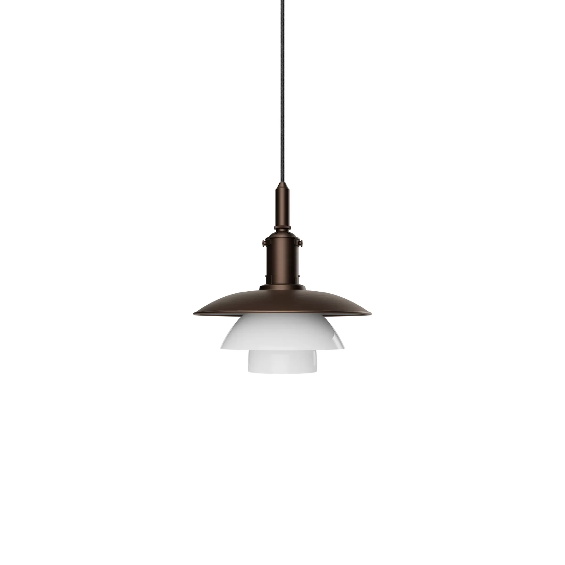 PH 3/3 Luna pendant, Aged brass-opal glass Louis Poulsen