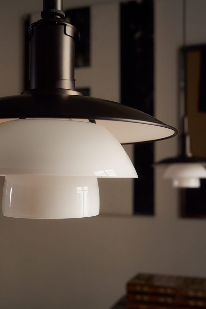 PH 3/3 Luna pendant, Aged brass-opal glass Louis Poulsen