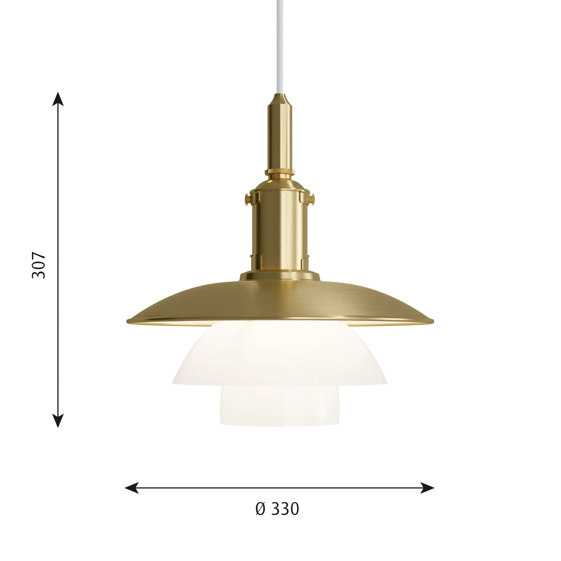 PH 3/3 pendant lamp Limited Edition, Brass-opal glass Louis Poulsen