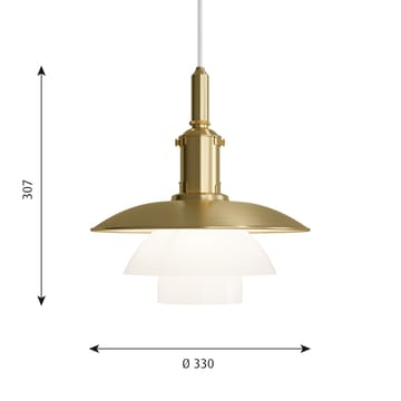 PH 3/3 pendant lamp Limited Edition - Brass-opal glass - Louis Poulsen