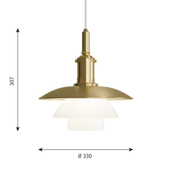 PH 3/3 pendant lamp Limited Edition - Brass-opal glass - Louis Poulsen