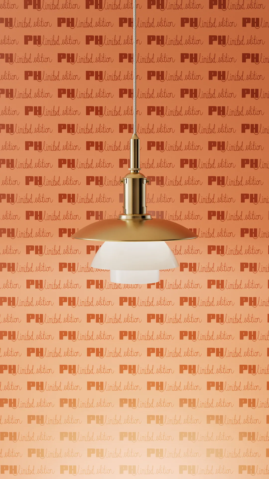PH 3/3 pendant lamp Limited Edition, Brass-opal glass Louis Poulsen
