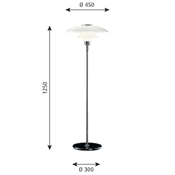 PH 4½-3½ floor lamp - Chome - Louis Poulsen