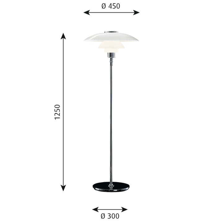 PH 4½-3½ floor lamp - Chome - Louis Poulsen