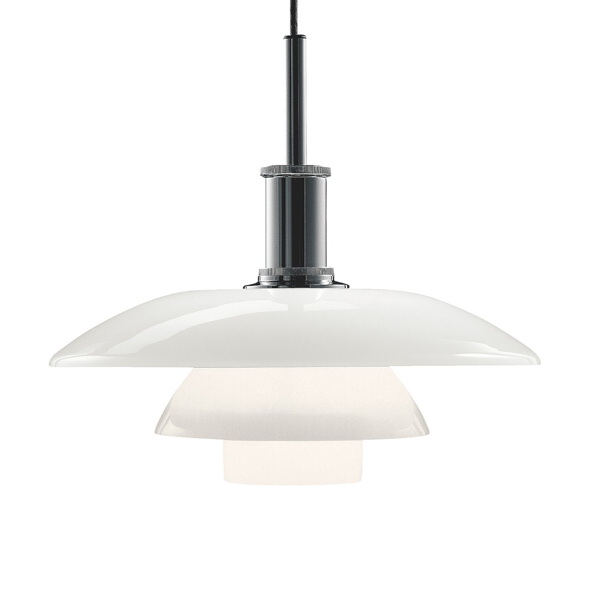 Louis Poulsen PH 4½-4 opalglass pendant lamp Chome | Scandinavian Design | Pendant lamps | Silver-coloured