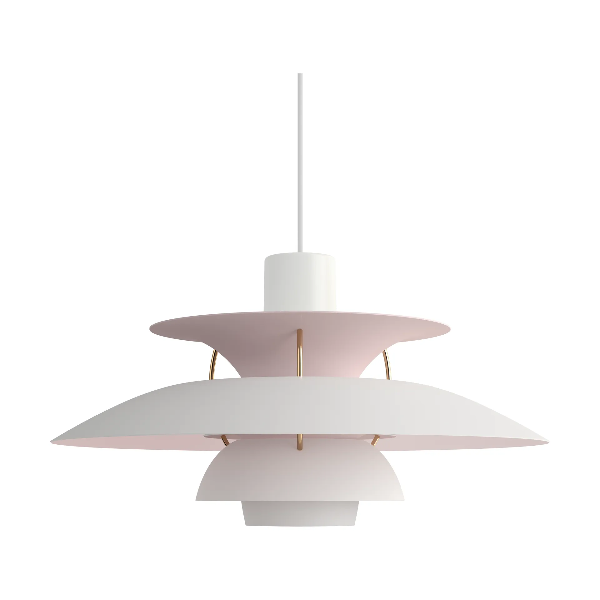 PH 5 Anniversary edition pendant lamp, Matte white-pale rose Louis Poulsen