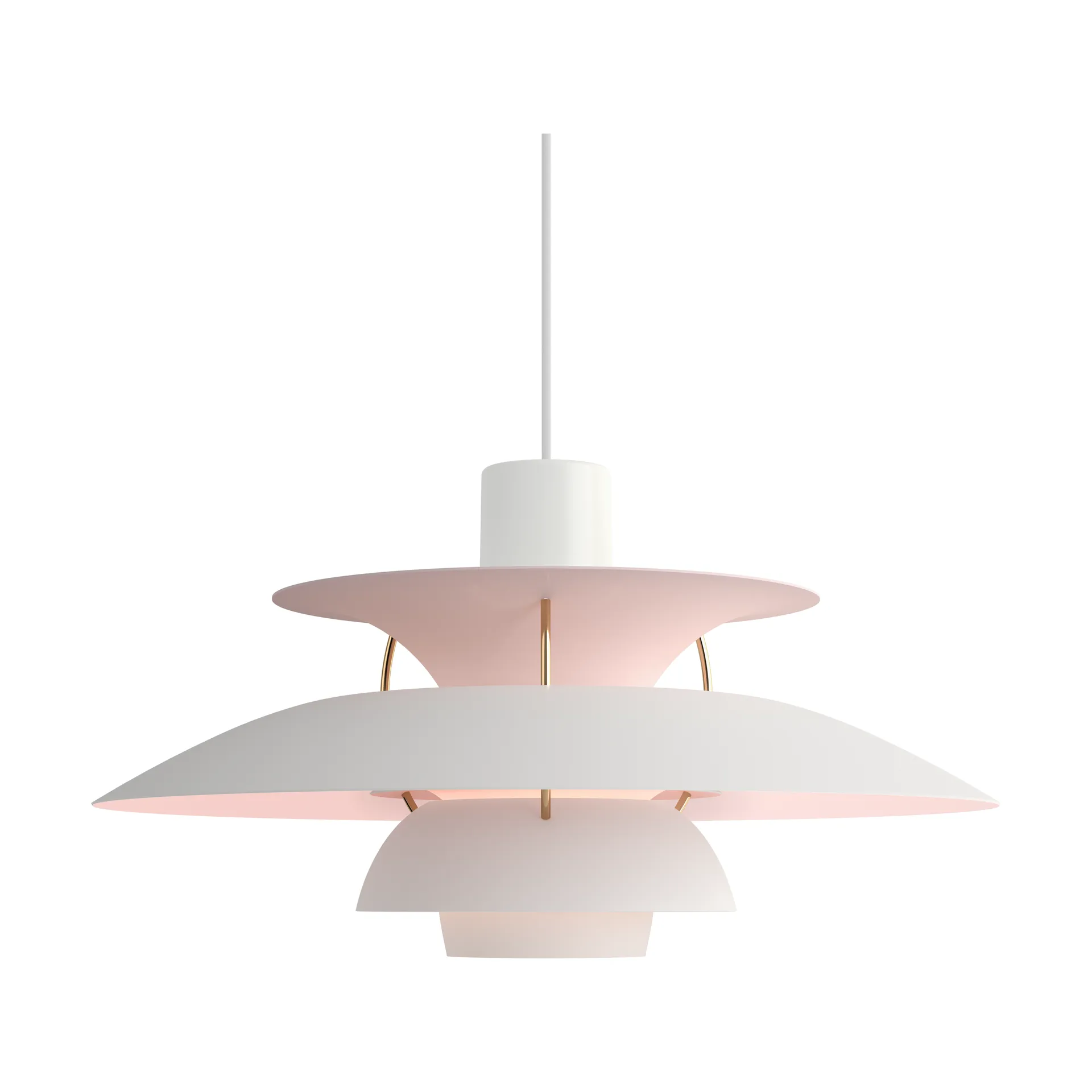 PH 5 Anniversary edition pendant lamp, Matte white-pale rose Louis Poulsen