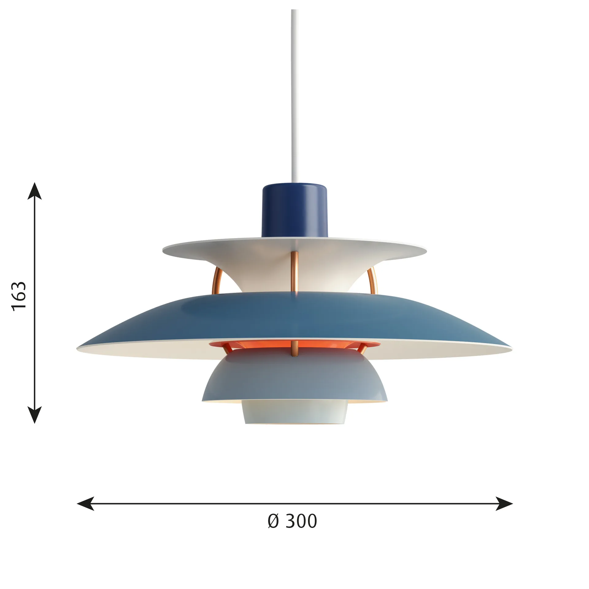 PH 5 pendant lamp, Ø300, Blue Louis Poulsen