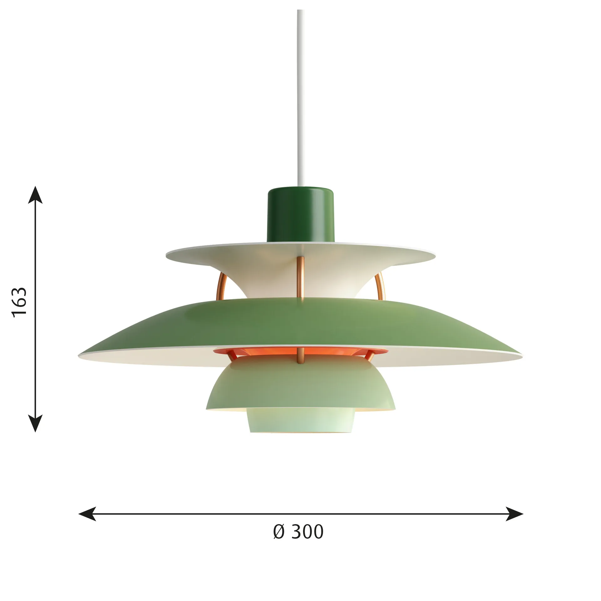 PH 5 pendant lamp, Ø300, Green Louis Poulsen