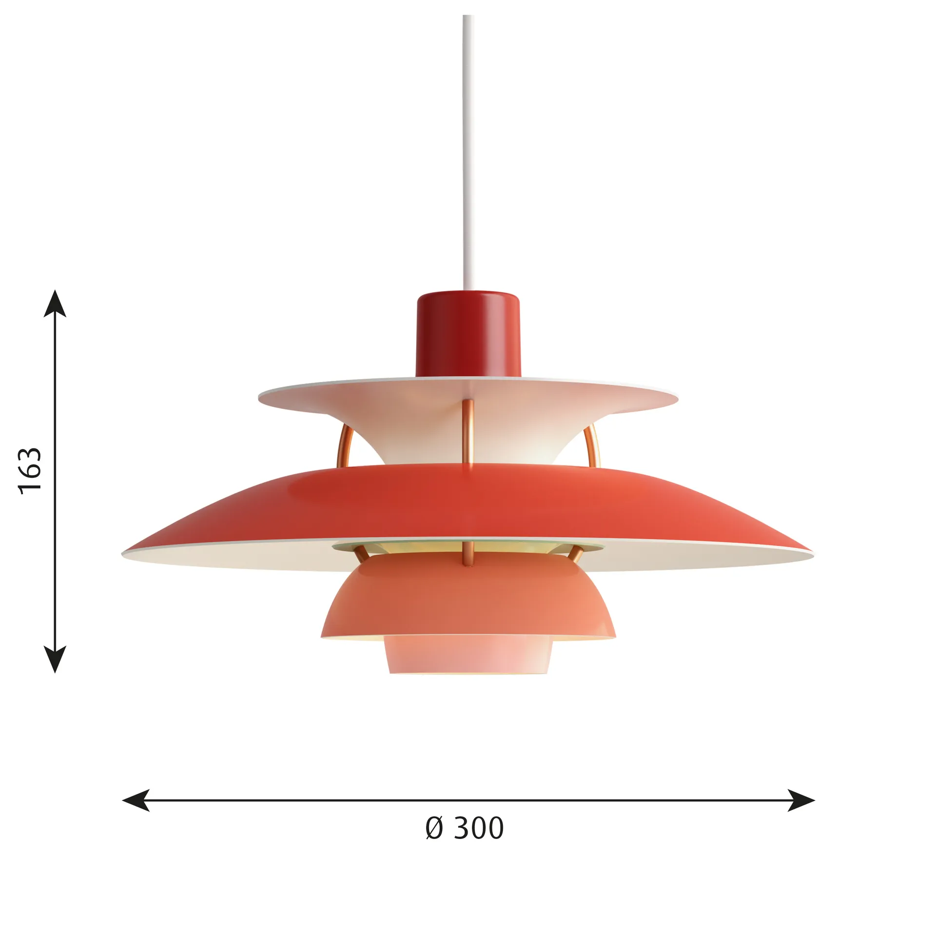 PH 5 pendant lamp, Ø300, Red Louis Poulsen
