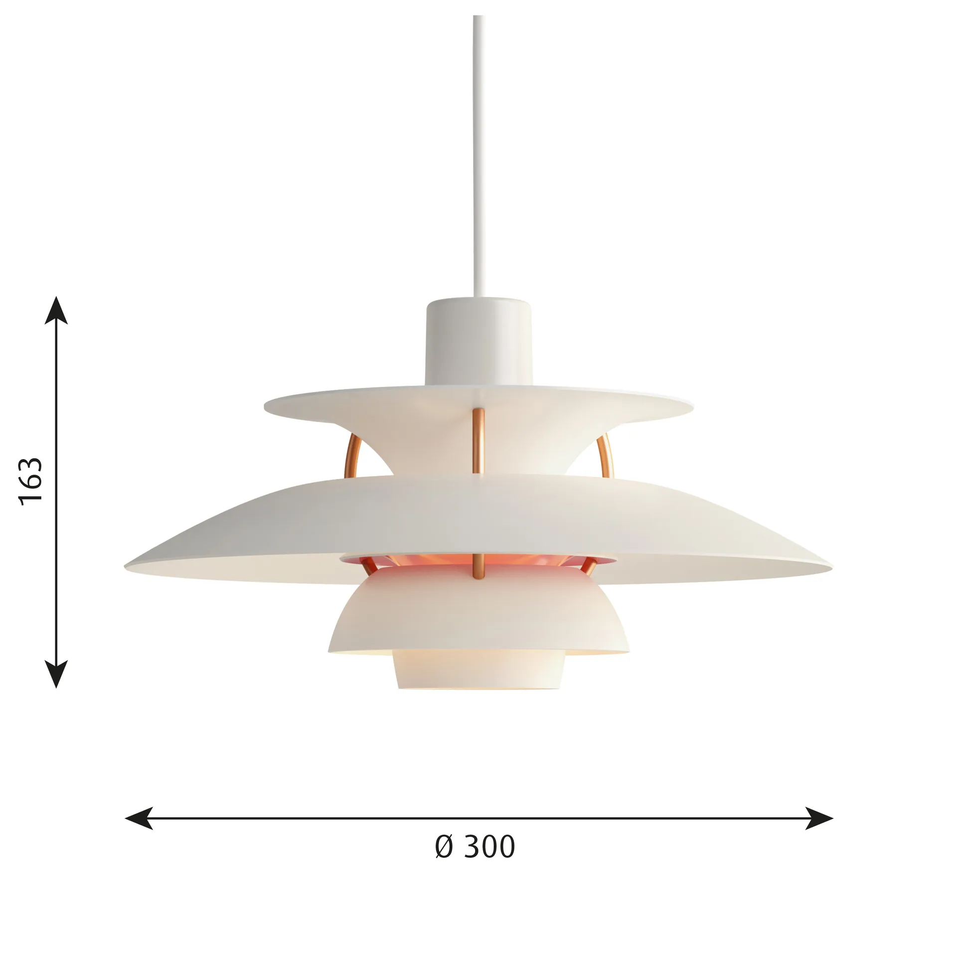 PH 5 pendant lamp, Ø300, White modern Louis Poulsen