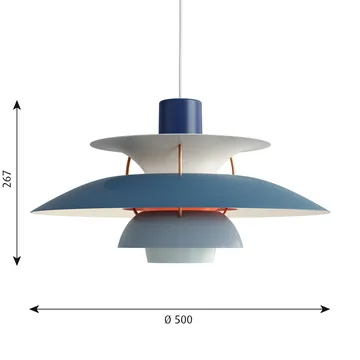 PH 5 pendant lamp - Ø500, Blue - Louis Poulsen