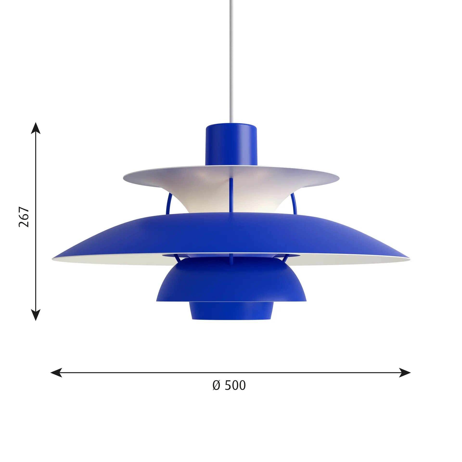 PH 5 pendant lamp, Ø500, Blue Louis Poulsen