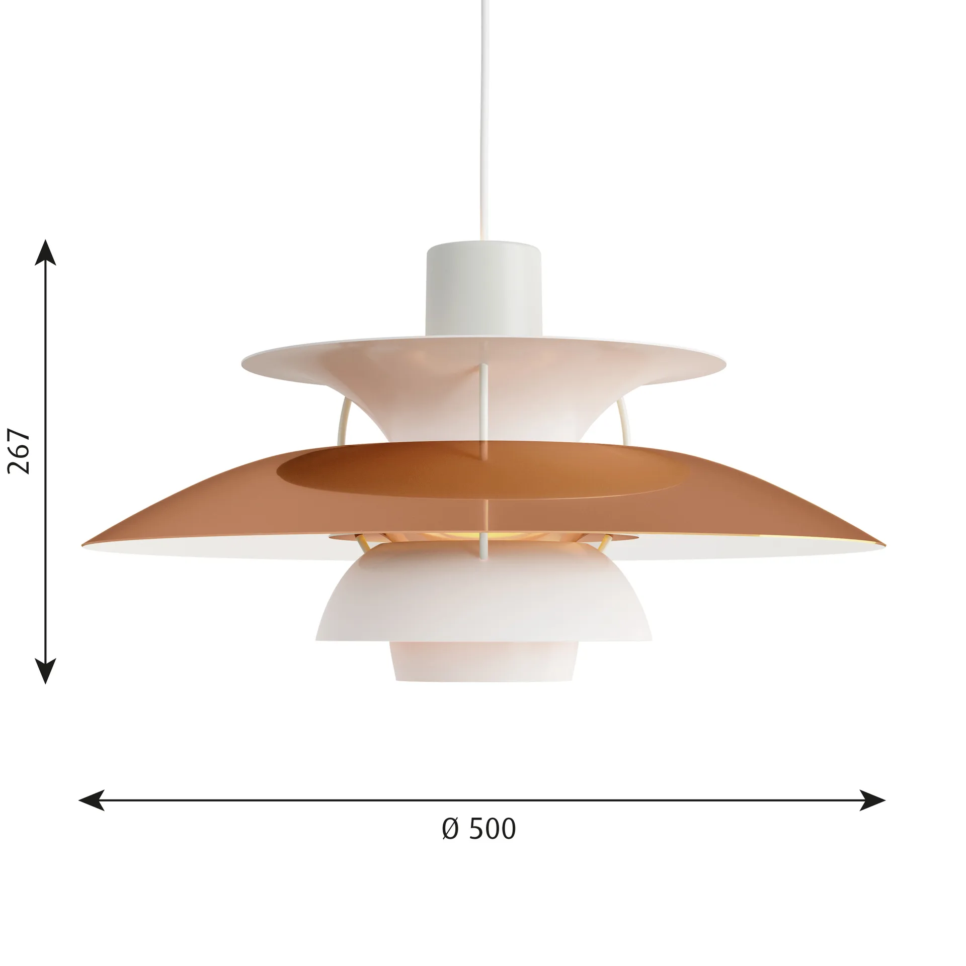 PH 5 pendant lamp, Ø500, Copper Louis Poulsen
