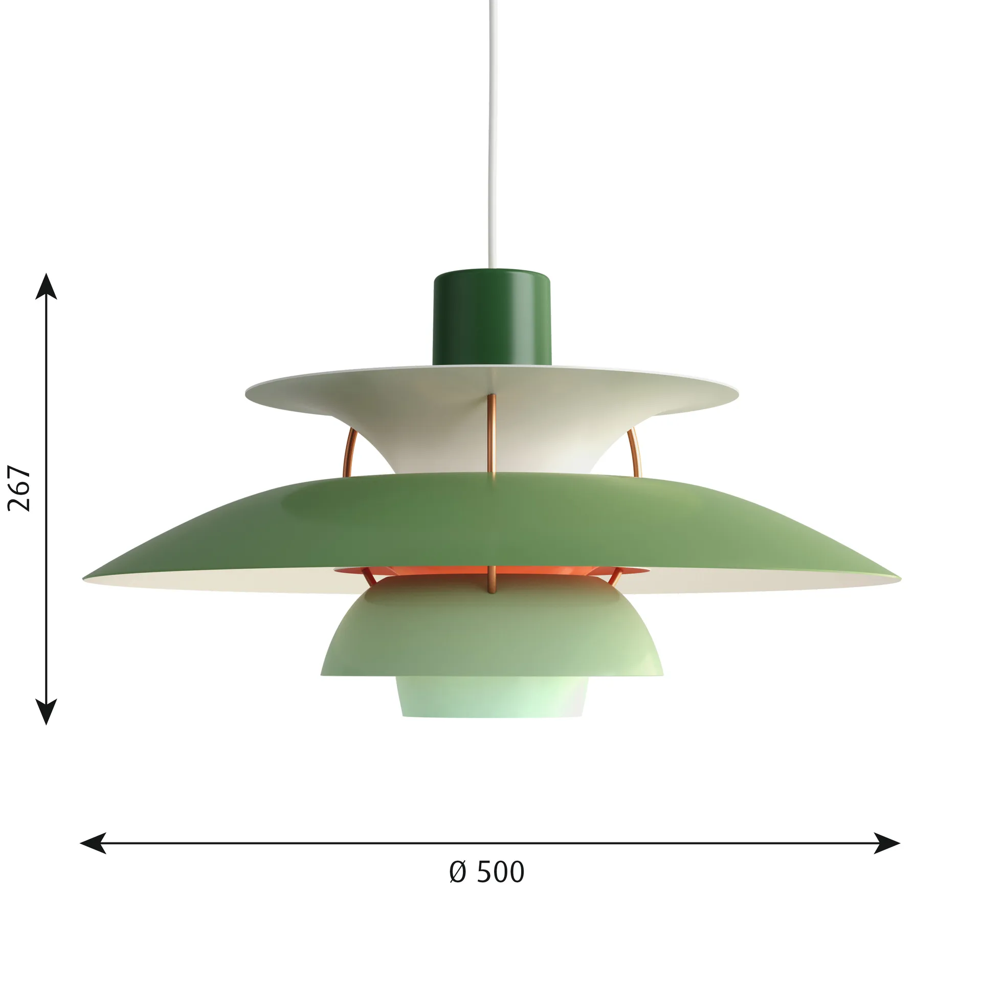 PH 5 pendant lamp, Ø500, Green Louis Poulsen