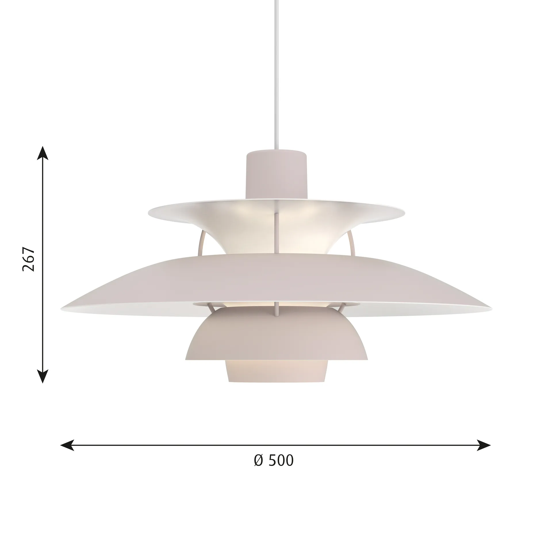PH 5 pendant lamp, Ø500, Oyster grey Louis Poulsen