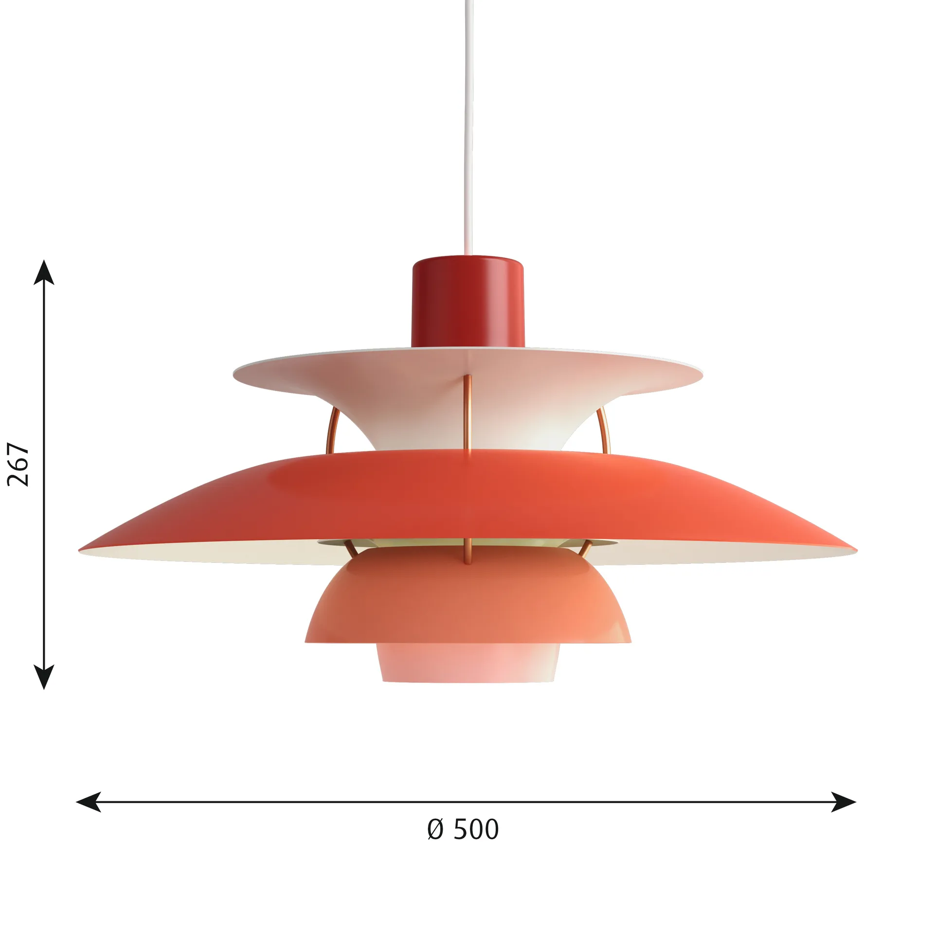 PH 5 pendant lamp, Ø500, Red Louis Poulsen