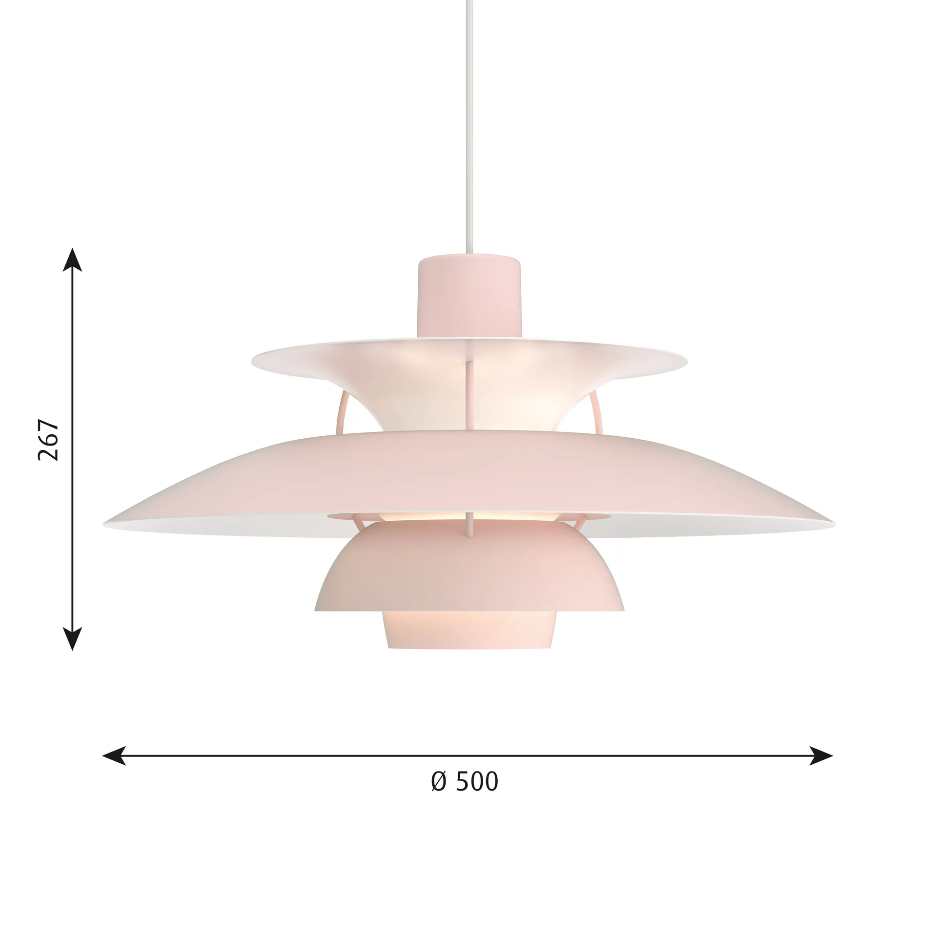 PH 5 pendant lamp monochrome, Light pink Louis Poulsen