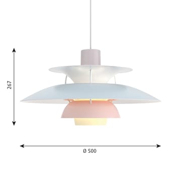 PH 5 pendant lamp - Pastel-oyster grey-blue-pink - Louis Poulsen