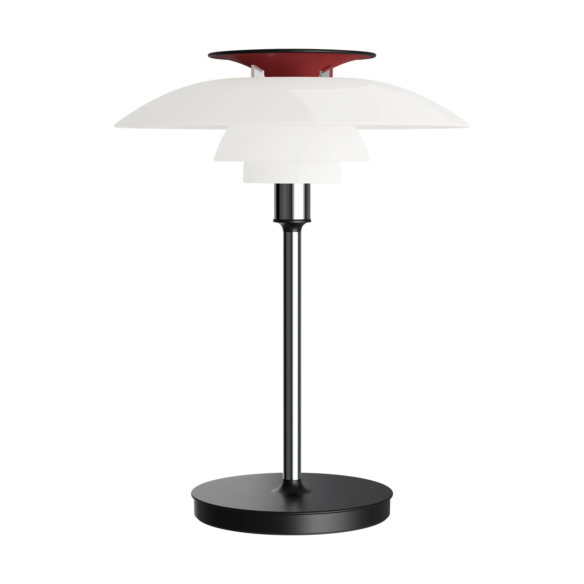 PH 80 portable table lamp, White opal, chrome-plated Louis Poulsen
