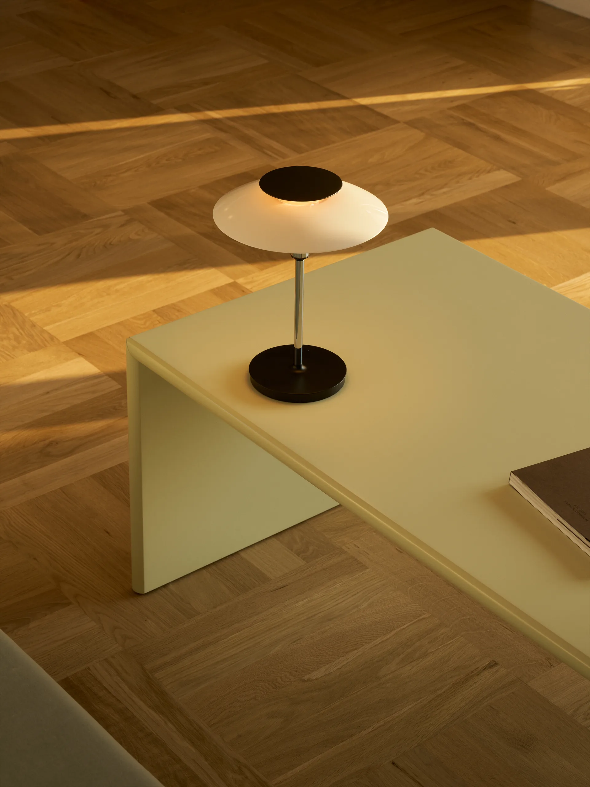 PH 80 portable table lamp, White opal, chrome-plated Louis Poulsen