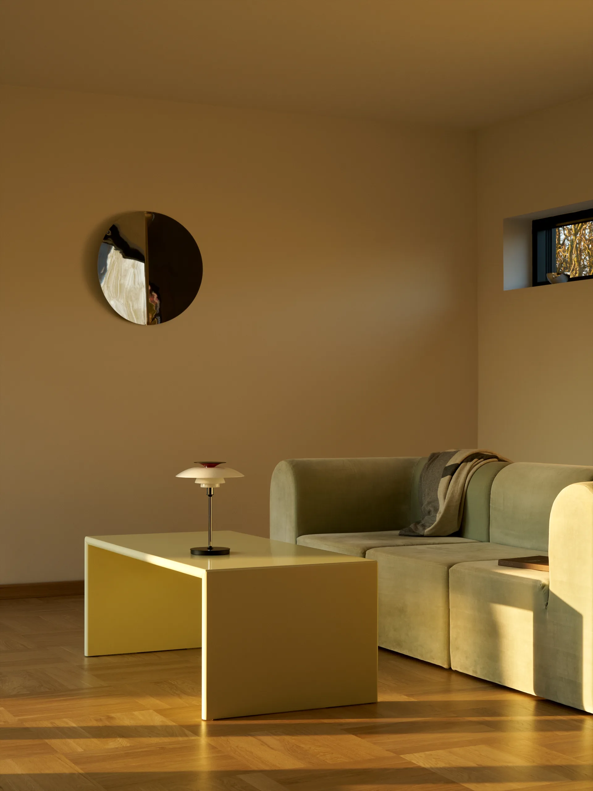 PH 80 portable table lamp, White opal, chrome-plated Louis Poulsen