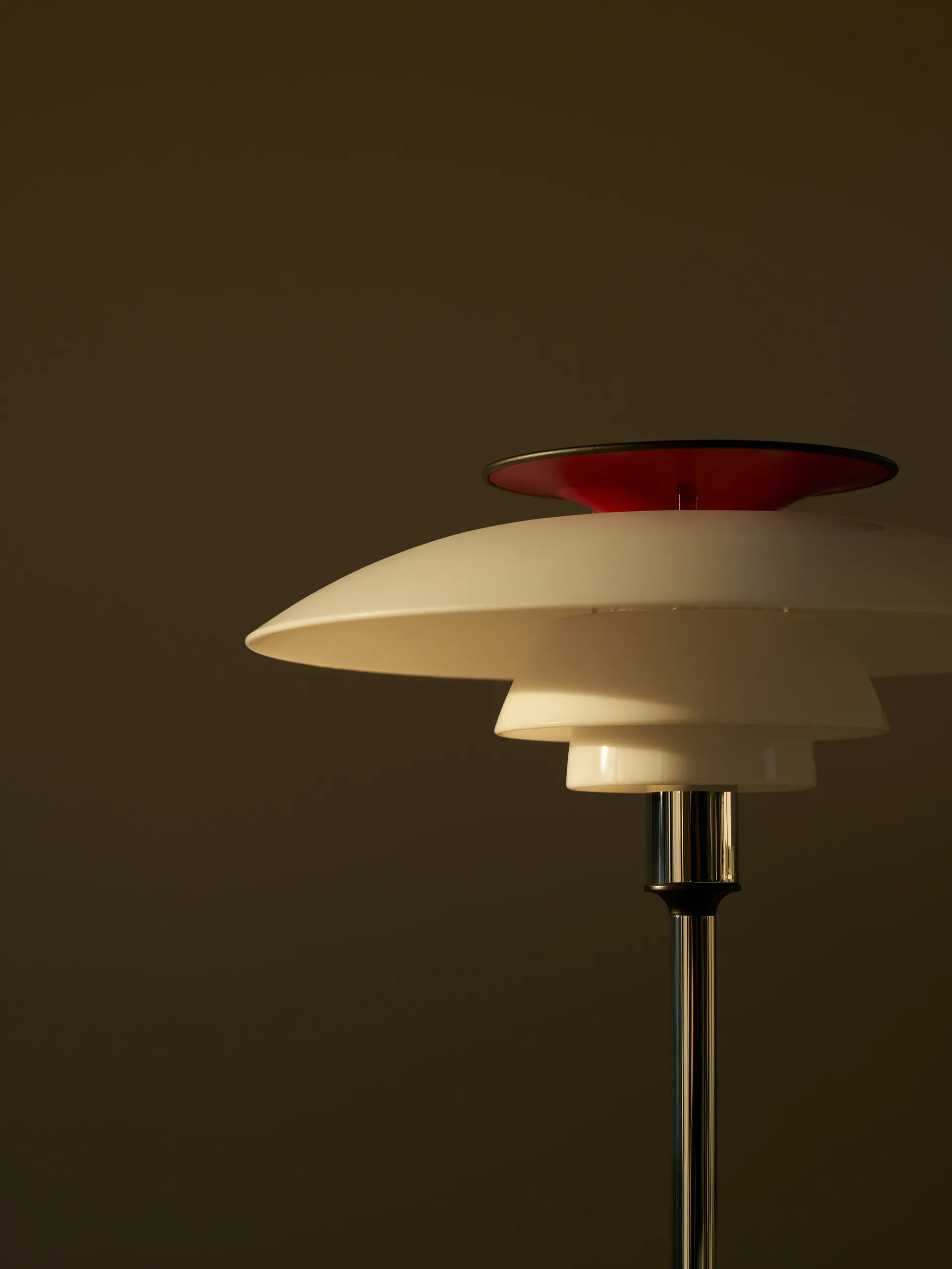 PH 80 portable table lamp, White opal, chrome-plated Louis Poulsen