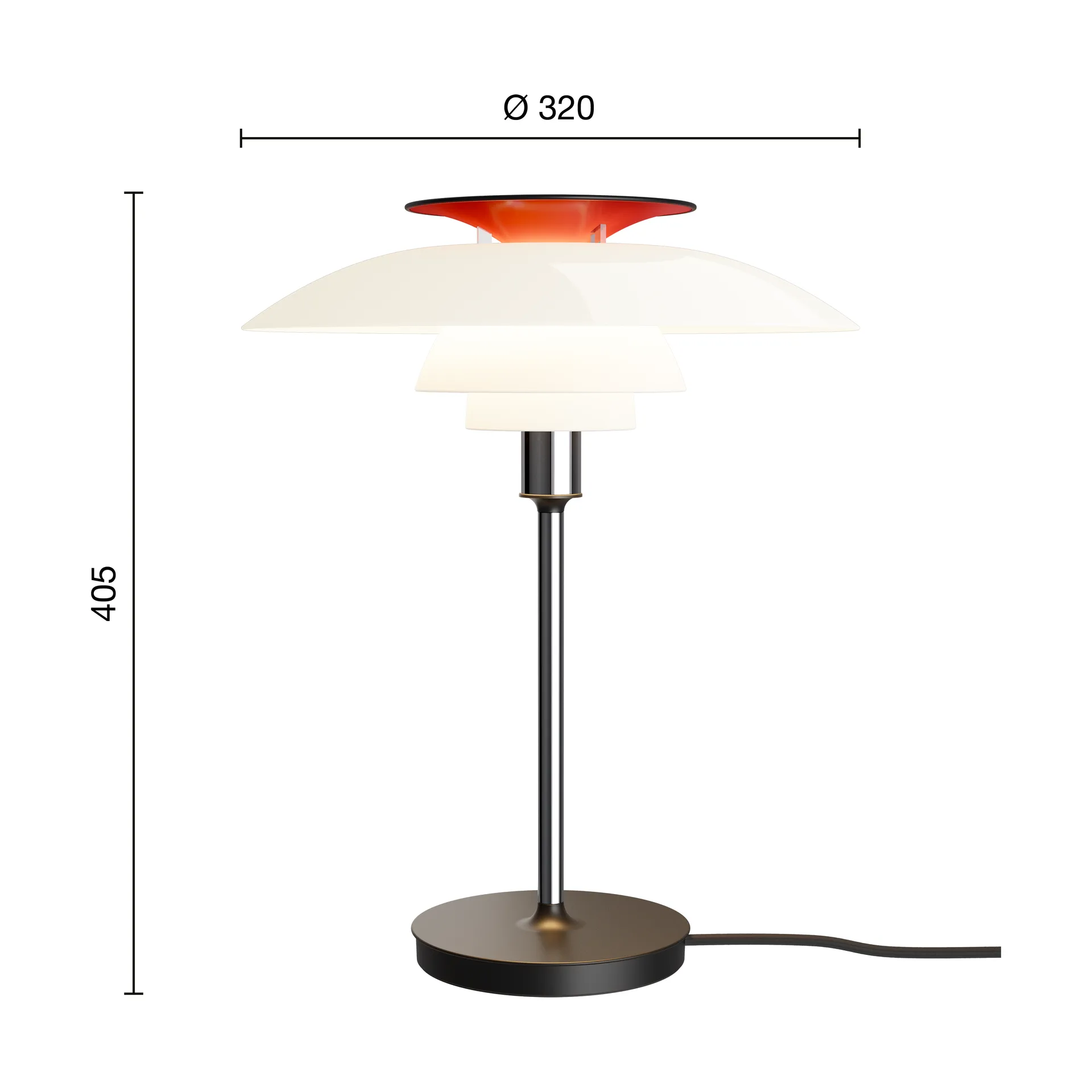 PH 80 table lamp, White opal, chrome-plated Louis Poulsen