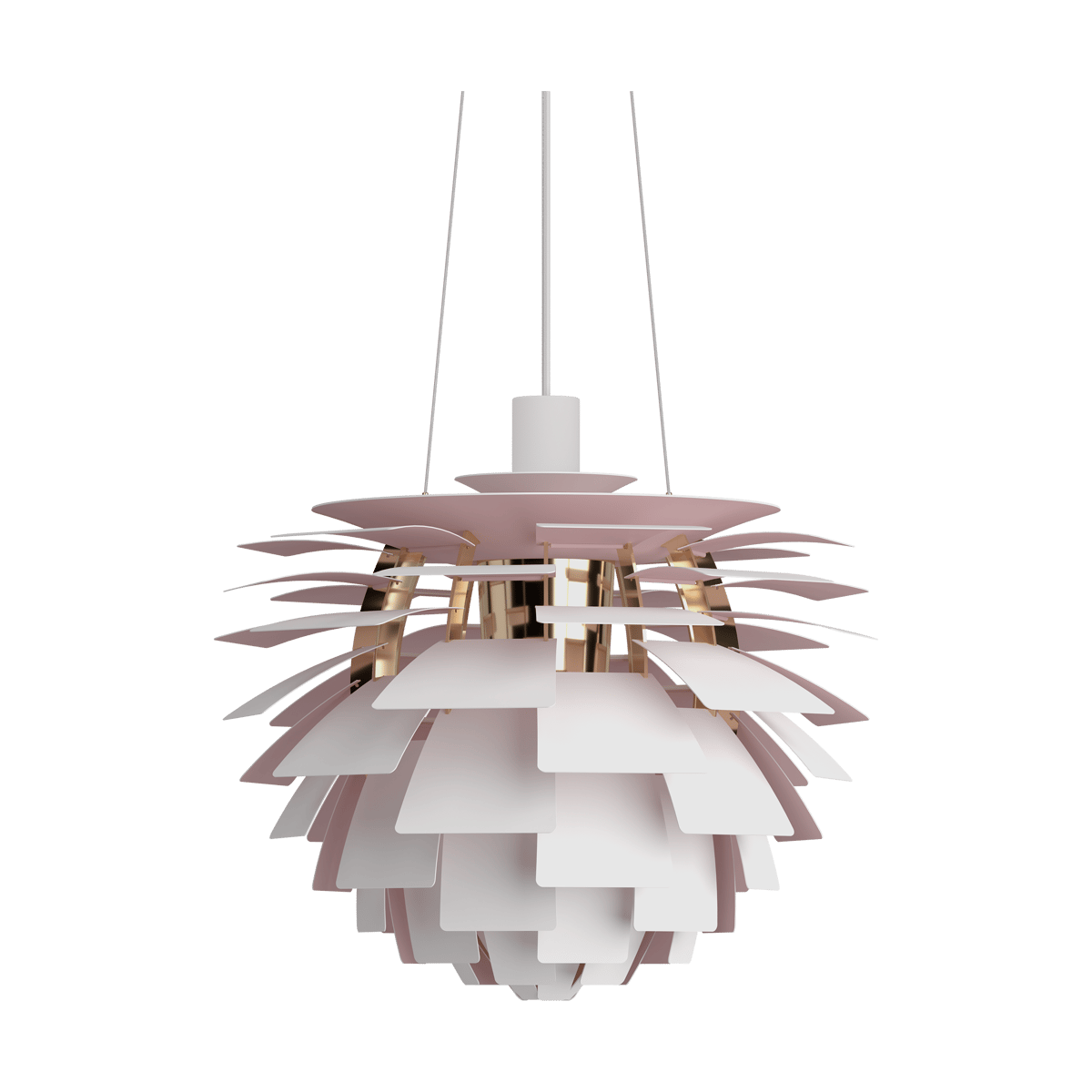 Louis Poulsen PH Artichoke Anniversary edition pendant lamp Matte white-pale rose o48 cm