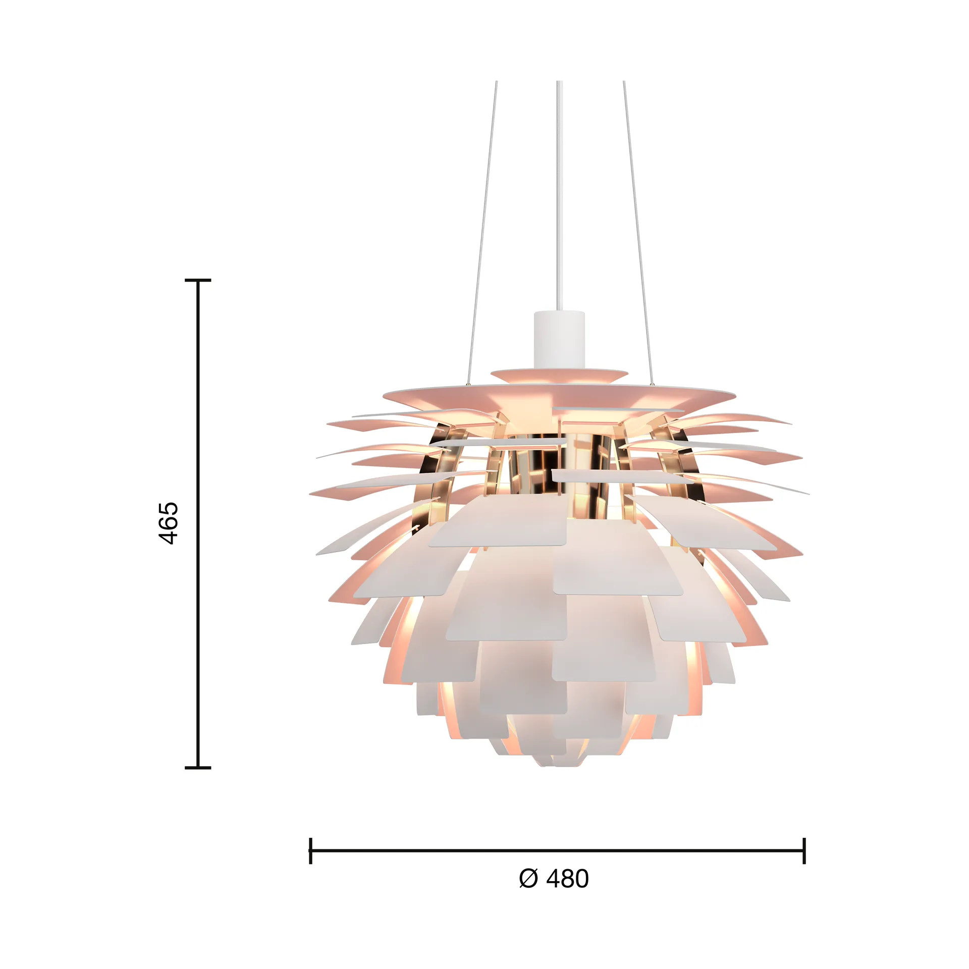 PH Artichoke Anniversary edition pendant lamp, Matte white-pale rose Ø48 cm Louis Poulsen